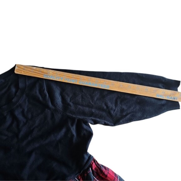 Torrid Plaid Challis to Knit Dress Plus Sz 2X Holiday Mini Dress NWOT Pockets - Picture 14 of 15